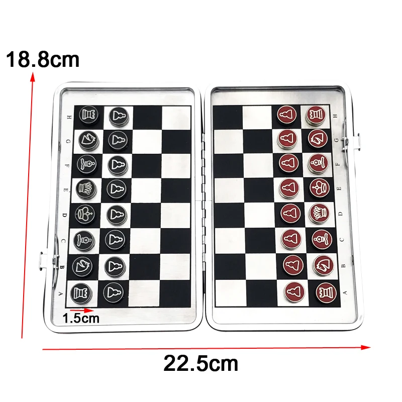 Hot Al Alloy Material Portable Mini Magnetic Folding Chess Set Children Educational Toys China Leather National Style Board Game Hot Al Alloy Material Portable Mini Magnetic Folding Chess Set Children Educational Toys China Leather National Style Board Game
