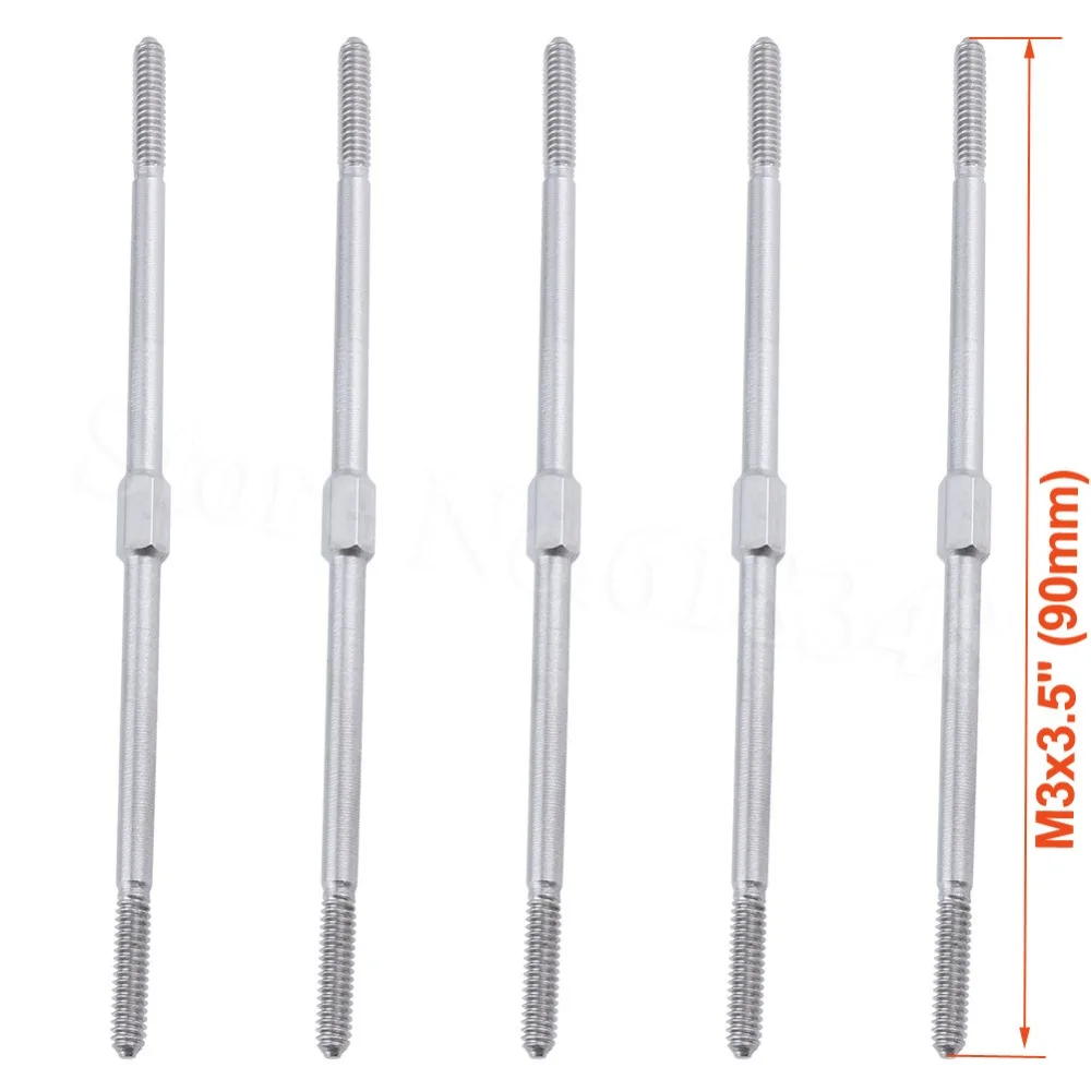 5pcs M3x3.5&quot (90mm) Steel Pushrod Hex Turnbuckle Thread CW / CCW RC Airplane Replacement Part | Игрушки и хобби