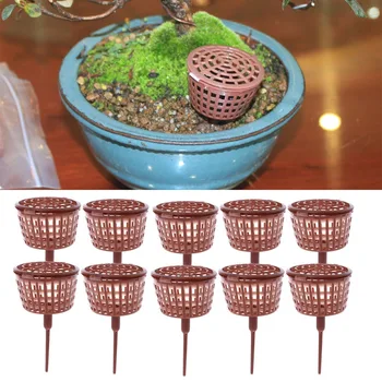 

OOTDTY 10Pcs Bonsai Tool Fertilizer Cover Basket Box Plant Bug Portable Nursery Pot