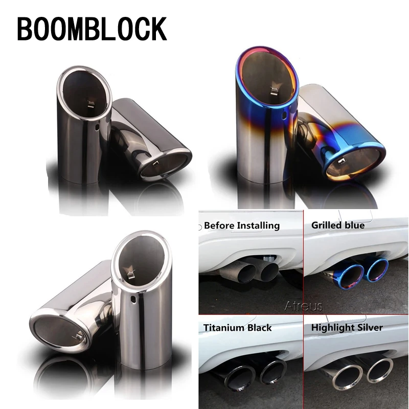 2pcs Auto Car Muffler Covers For VW Tiguan Passat B7 CC Audi A3 A4 B8