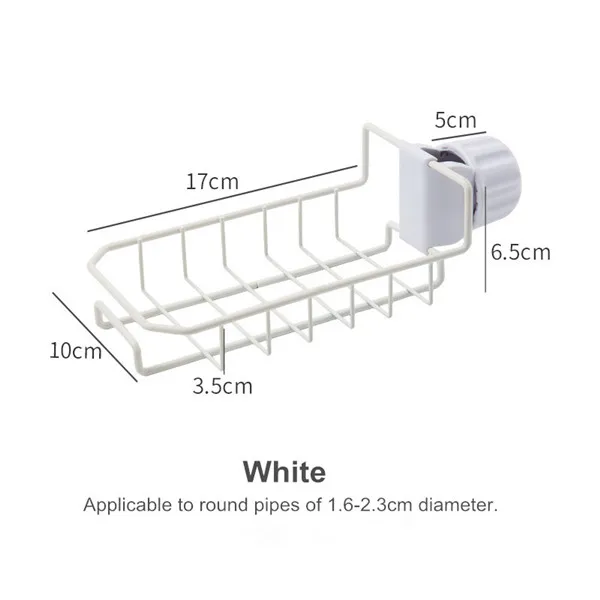 Нержавеющая сталь раковина подвесной стеллаж для хранения кран зажим Ванная комната Кухня Губка для посуды дренажная полка Домашний Органайзер аксессуары - Цвет: Белый
