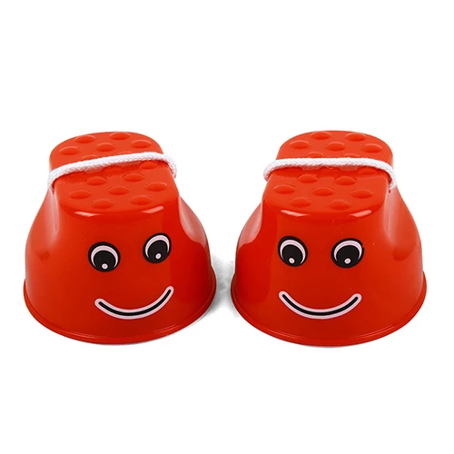 Ruizhi 1 пара пластиковая обувь для прыжков детская тренировка баланса смайлик Уокер забавная спортивная игрушка для детей для активного отдыха RZ1015 - Цвет: Красный