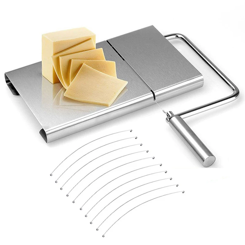 Cheese Slicer - Cutting Serving Board For Hard and Semi Hard Cheese or Butter, 10-Pack Replacement Stainless Steel Cutting Wire
