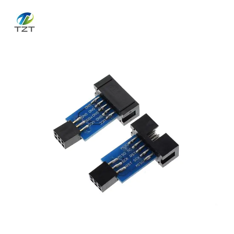 

1pcs 10 Pin to 6 Pin Adapter Board for AVRISP MKII USBASP STK500 High Quality