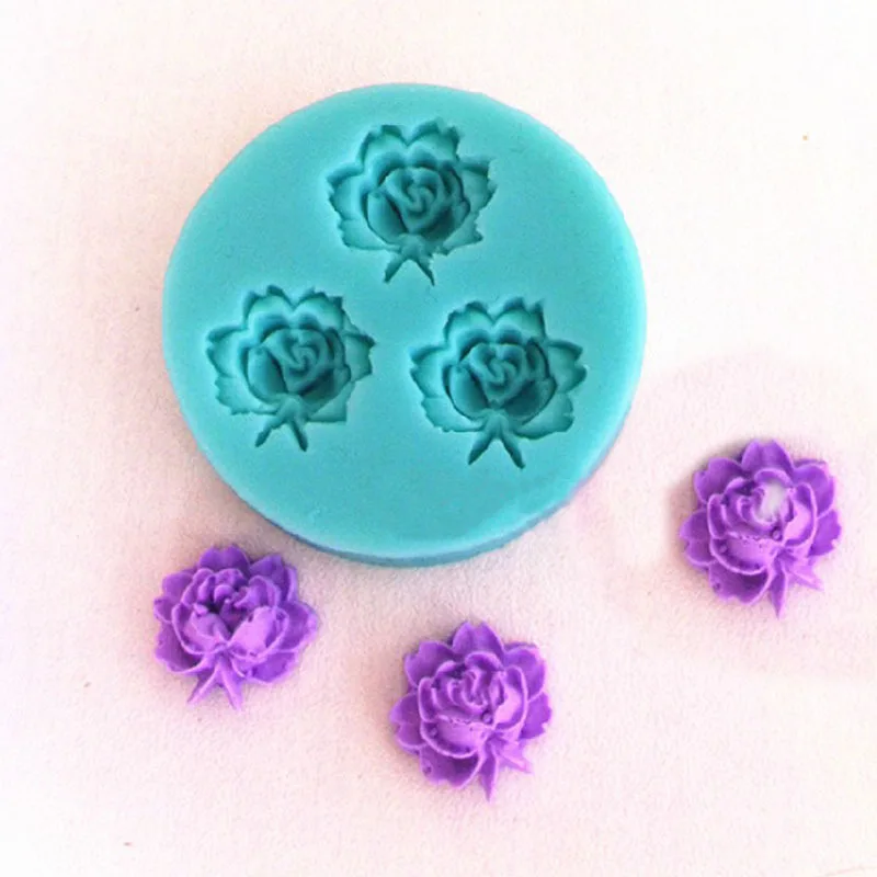 

3D roses Flowers chocolate cake decorating tools baking fondant silicone mold Polymer Clay Resin Candy Fimo Super Sculpey