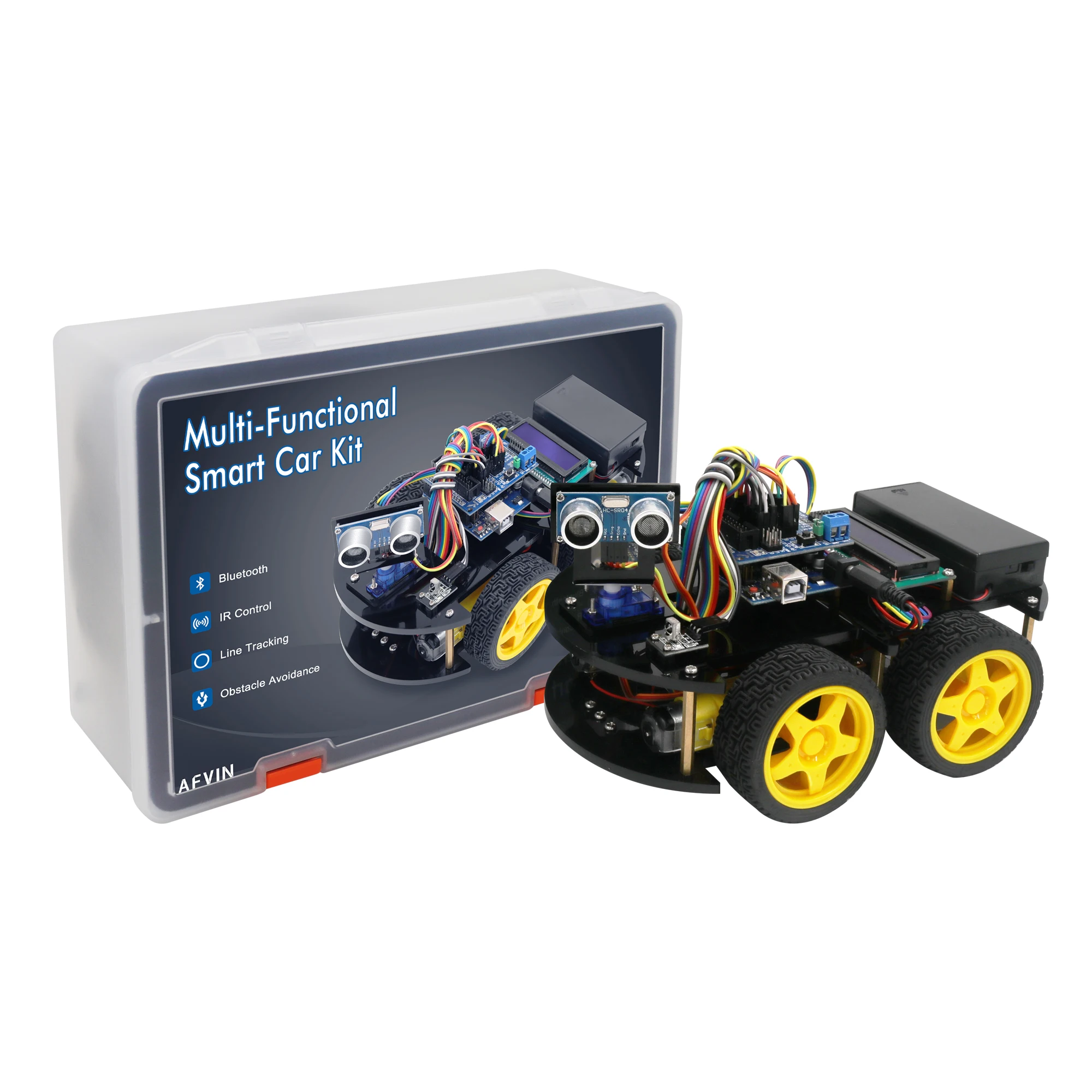 Многофункциональный Умный робот LAFVIN для Arduino UNO с ультразвуковым датчиком Bluetooth