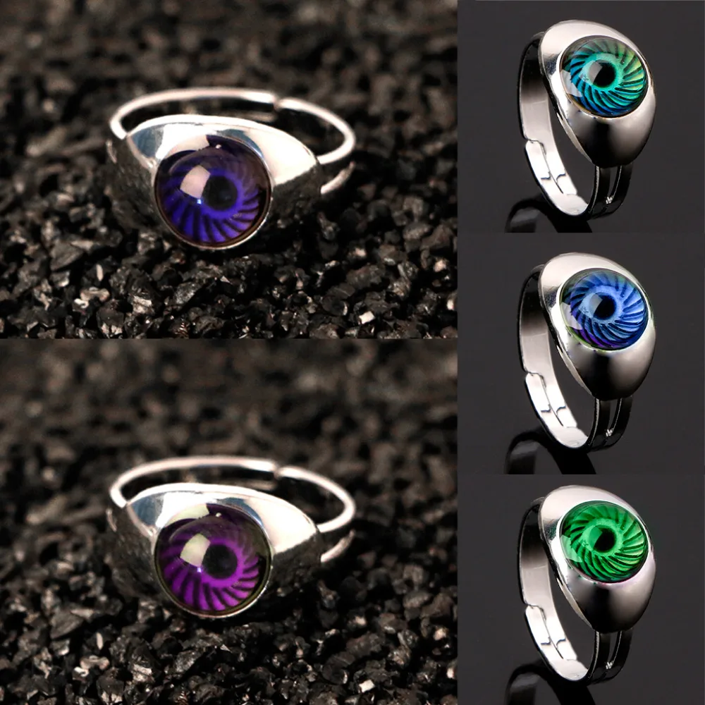

Magic Eye Shape Color Change Mood Ring Emotion Feeling Temperature Rings Women