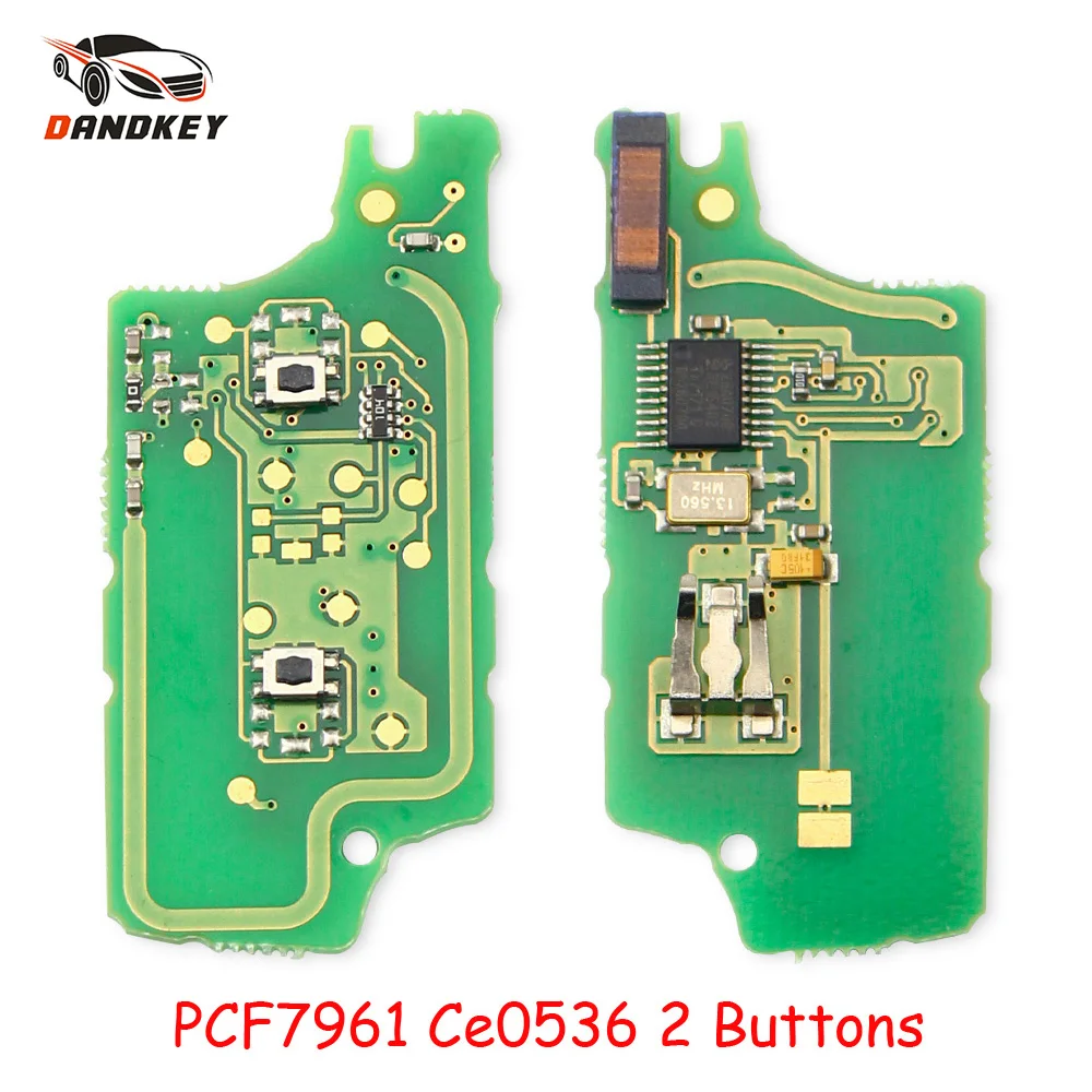 Dandkey CE0536 дистанционный ключ электронная плата для peugeot 207 407 307 для Citroen C2 C3 C5 2 кнопки флип ключ ID46 чип
