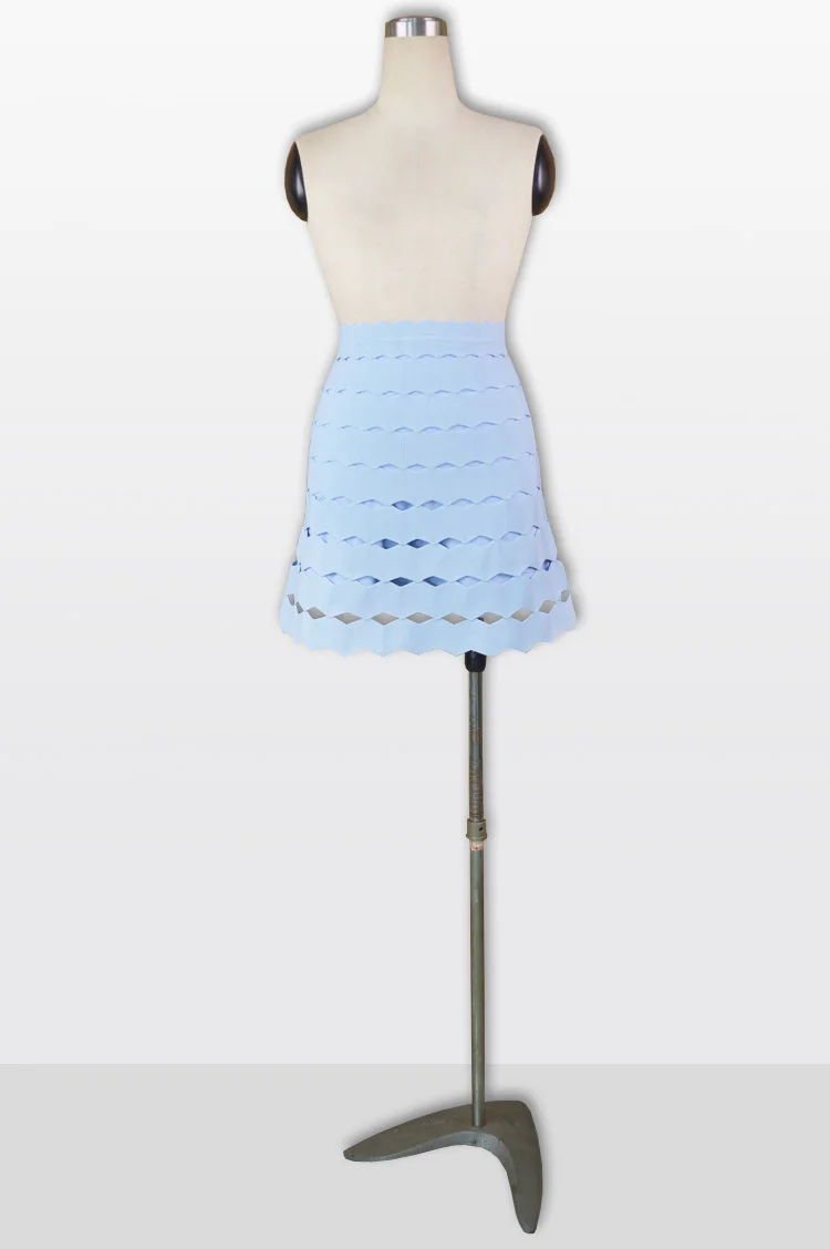 4 цвета Женская Сексуальная плиссированная повязная юбка трикотажная Милая дизайнерская юбка-карандаш 42 см - Цвет: Небесно-голубой