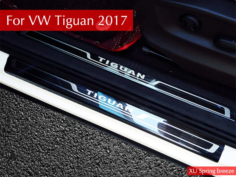 For VW Tiguan 2016 2017 2018 MK2 Europe Version Car Scuff Plate Door Sill Trim Welcome