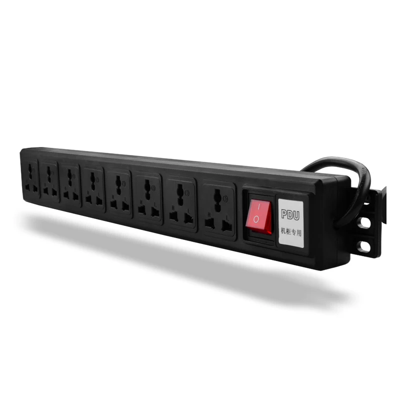 10A 250V PDU шкаф посвященный Мощность розетка 8 разъемов всеобщим гнездом. С 1,8 м провода гнездо PDU