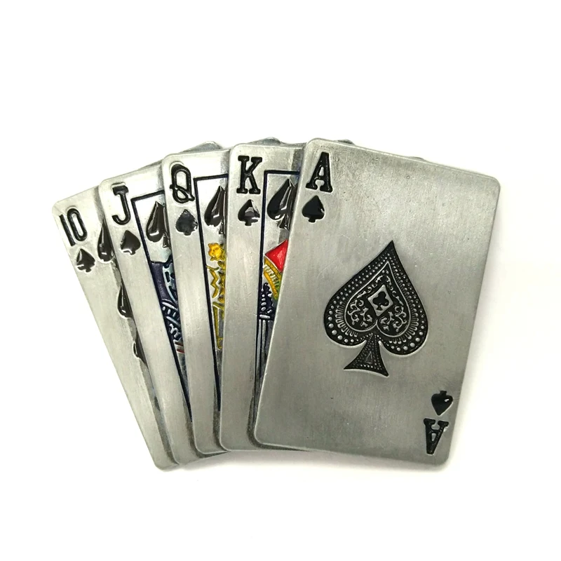 Spades прямые флеш покер пряжка на ремешке из металла Розничная и оптовая торговля