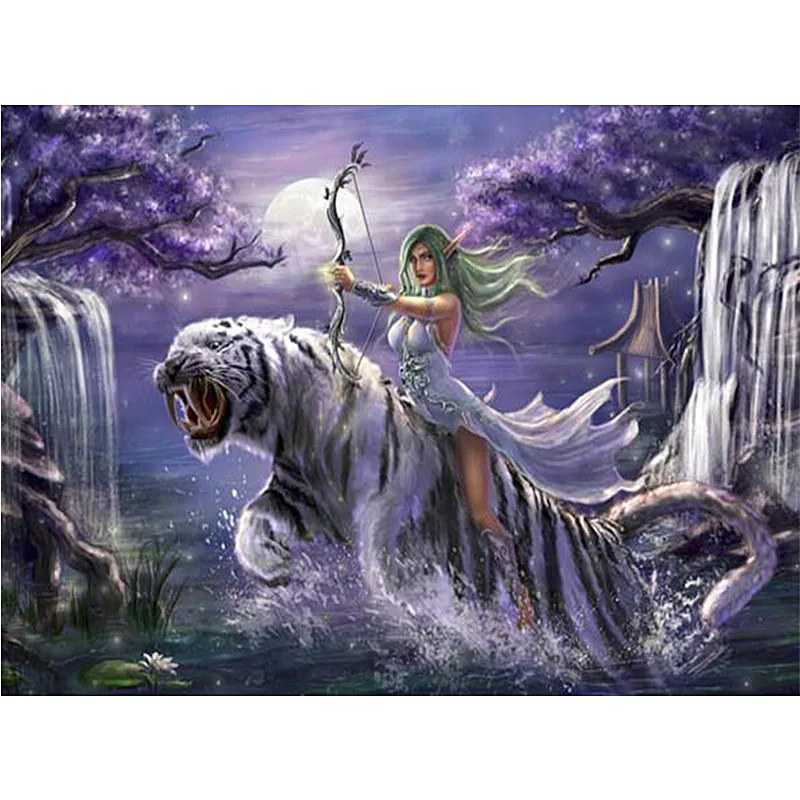 

5D diy Diamond Embroidery World of Warcraft Princess White Tiger Diamond Mosaic Picture decor Diamond Painting cross stitch B588
