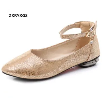 

ZXRYXGS Brand Shoes Woman Pointed High Quality Sheepskin Leather Shoes Flat Shoes 2019 New Comfort Mom Fashion Shoes Women Flats