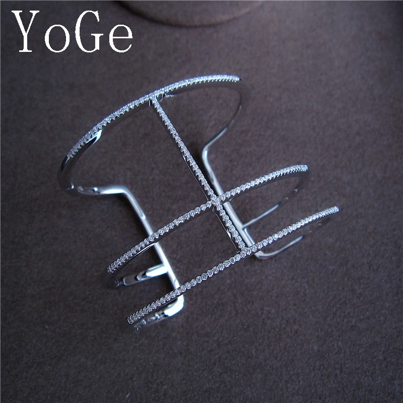 

YoGe statement Jewellery, B1191 Luxury AAA CZ bangle cuff novel,high craftsmanship open clasp ,womens accessarioes
