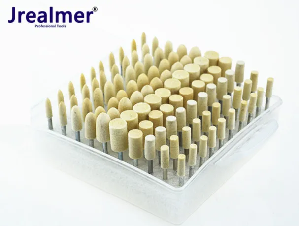 100 pieces Assorted Wool Felt Mounted Point Precision Felt Buffing Wheel Dremel Rotary Tools Burrs