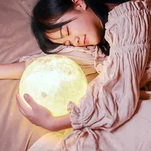 Лунная лампа идеальный подарок светодиоды лунного света яркость 3D принт креативный лунный светильник ночник лунный свет