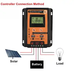 Контроллер заряда 12V24V 50A Контроллер заряда солнечной панели регулятор батареи двойной USB ЖК-дисплей наивысшего качества