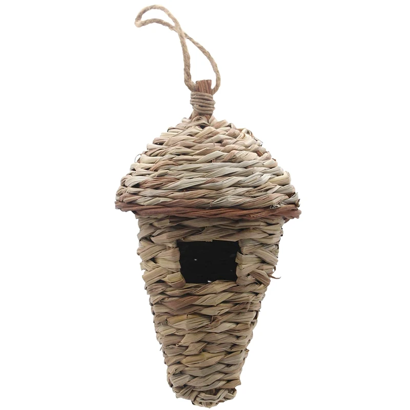 

Bird House,Winter Bird House For Outside Hanging,Grass Hand Woven Bird Nest House,Natural Bird Hut Outdoor,Birdhouse For Kids,