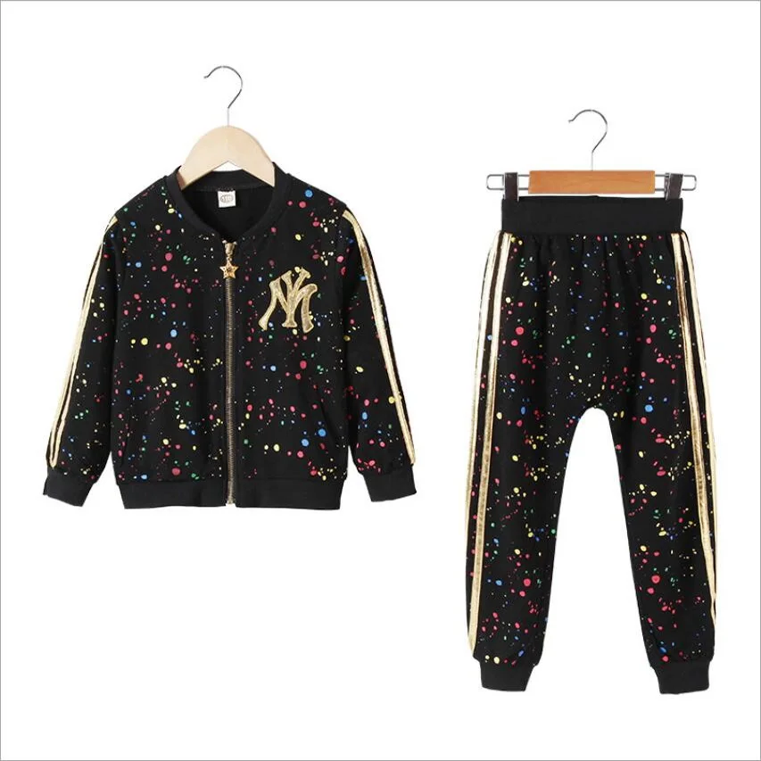 

Spring Autumn Children's Casual Set Girls Fashion Camouflage Long Sleeve Zip Jacket Set Kids Baby Clothes