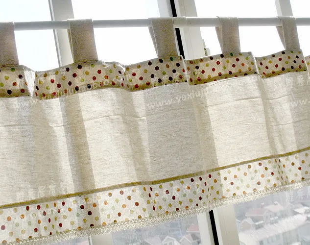 Livraison gratuite dentelle Coton lin Polka Dot pastorale café court ... Livraison gratuite dentelle Coton lin Polka Dot pastorale café court ...
