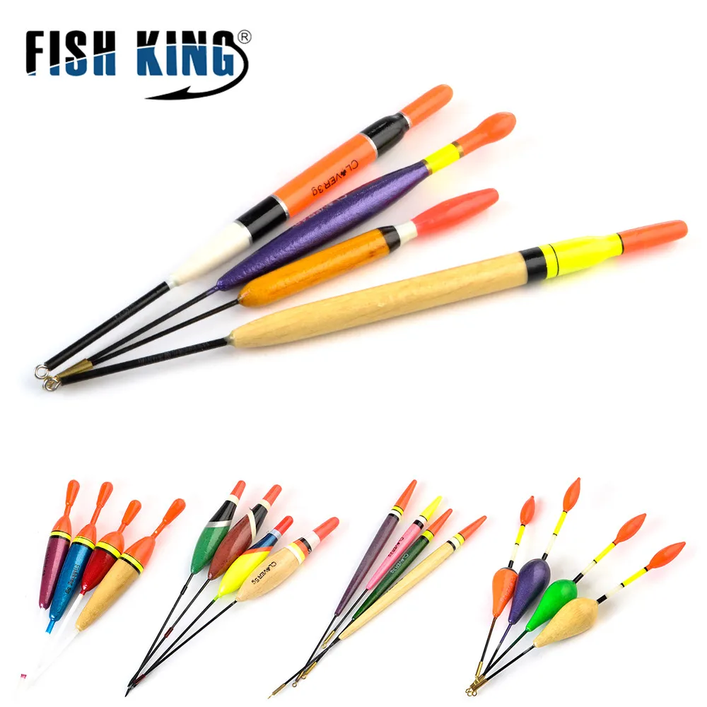 FISH KING, 4 шт./лот, разные размеры, цвет, Articulos De Pesca, поплавок, набор, буй, Boia, поплавки для ловли карпа, рыболовные снасти, аксессуары, flotador