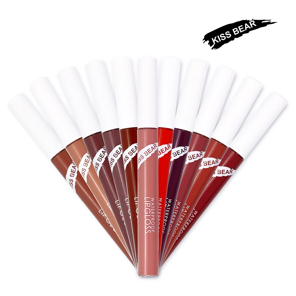 Kiss Bear lip makeup matte lip gloss pigment waterproof long lasting liquid lipstick batom matte nude lip tint kit BD027 Kiss Bear lip makeup matte lip gloss pigment waterproof long lasting liquid lipstick batom matte nude lip tint kit BD027