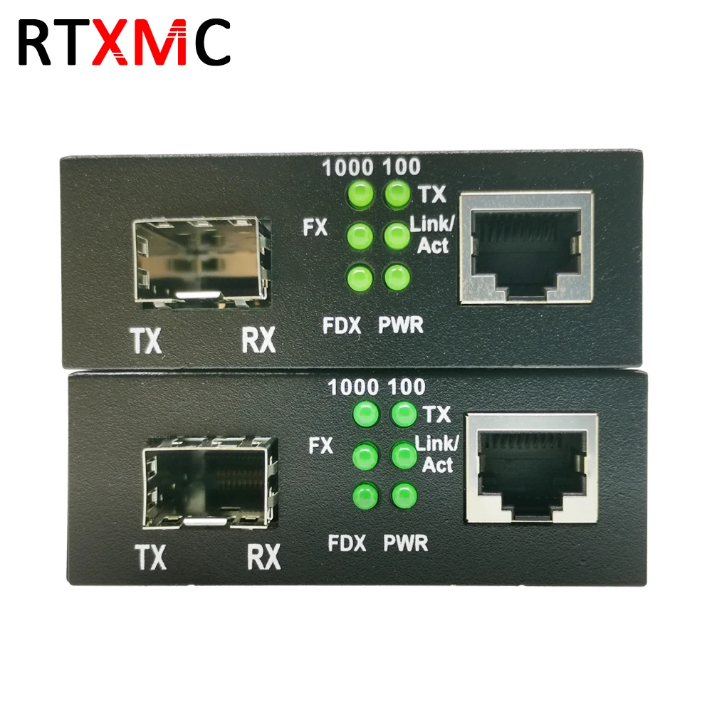 SFP волокна Media Converter к RJ45 Gigabit Media Converter SFP 10/100/1000 M Ethernet преобразователя приемопередатчик оптический коммутатор