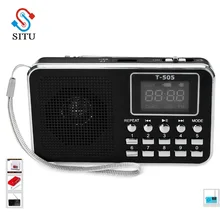 T-505 Мини цифровой светодиодный дисплей экран динамик FM Радио стерео музыка MP3 плеер со светодиодный фонарик Поддержка TF карты