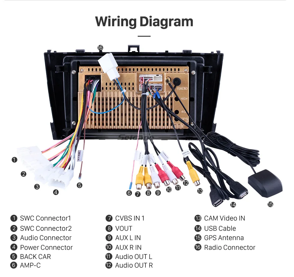 Clearance Seicane Car GPS Multimedia Player Radio For 2009 2010 2011 2012 2013 Toyota AVENSIS 9 Inch 8-core Android 8.1 2Din Head Unit 19