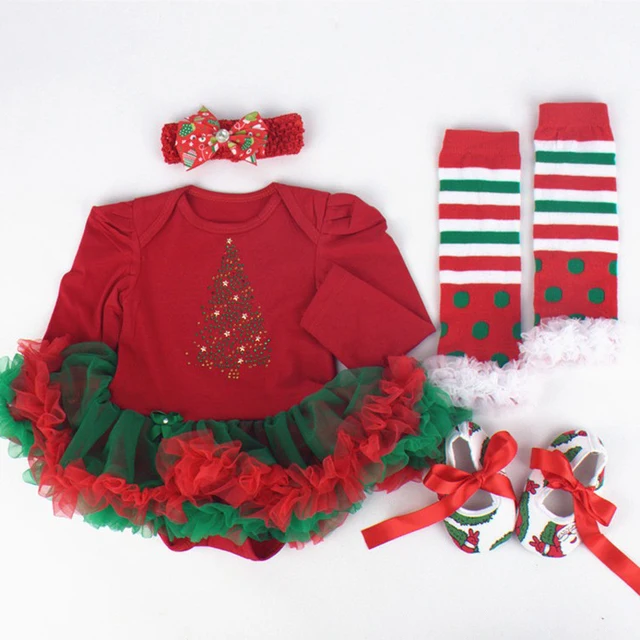 2016 Baby Christmas Tree Costumes Outfits Jumpsuit Bodysuit Tutu Set