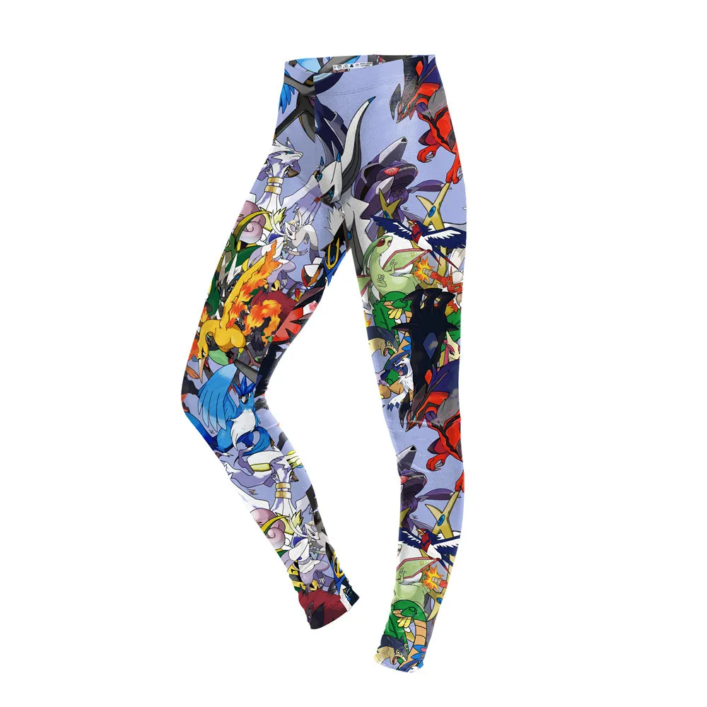 amazon leggings FCCEXIO Simple Cartoon Pokemon GO Designs Gray Female Leggings Spring Casual Women's Stretch Legging Soft Jegging Fitness Legins faux leather leggings