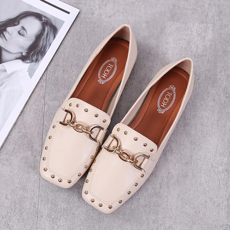 

Europe Luxury Women Flats Shoes Retro Ladies Shoes Slip-on Fashion Casual Loafers Woman Party Wedding Basic Brand Shoes Women