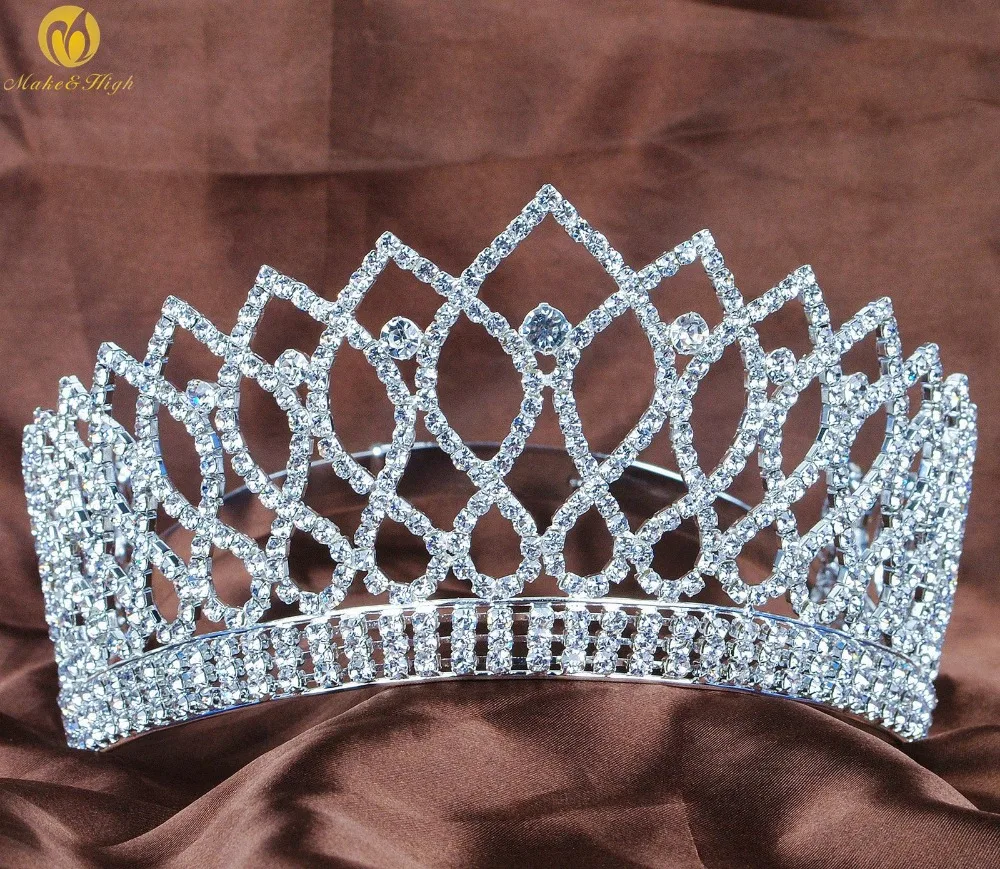 Amazing Tiaras 3.5/" Clear Crystal Rhinestone Crowns Wedding Bridal Pageant Party