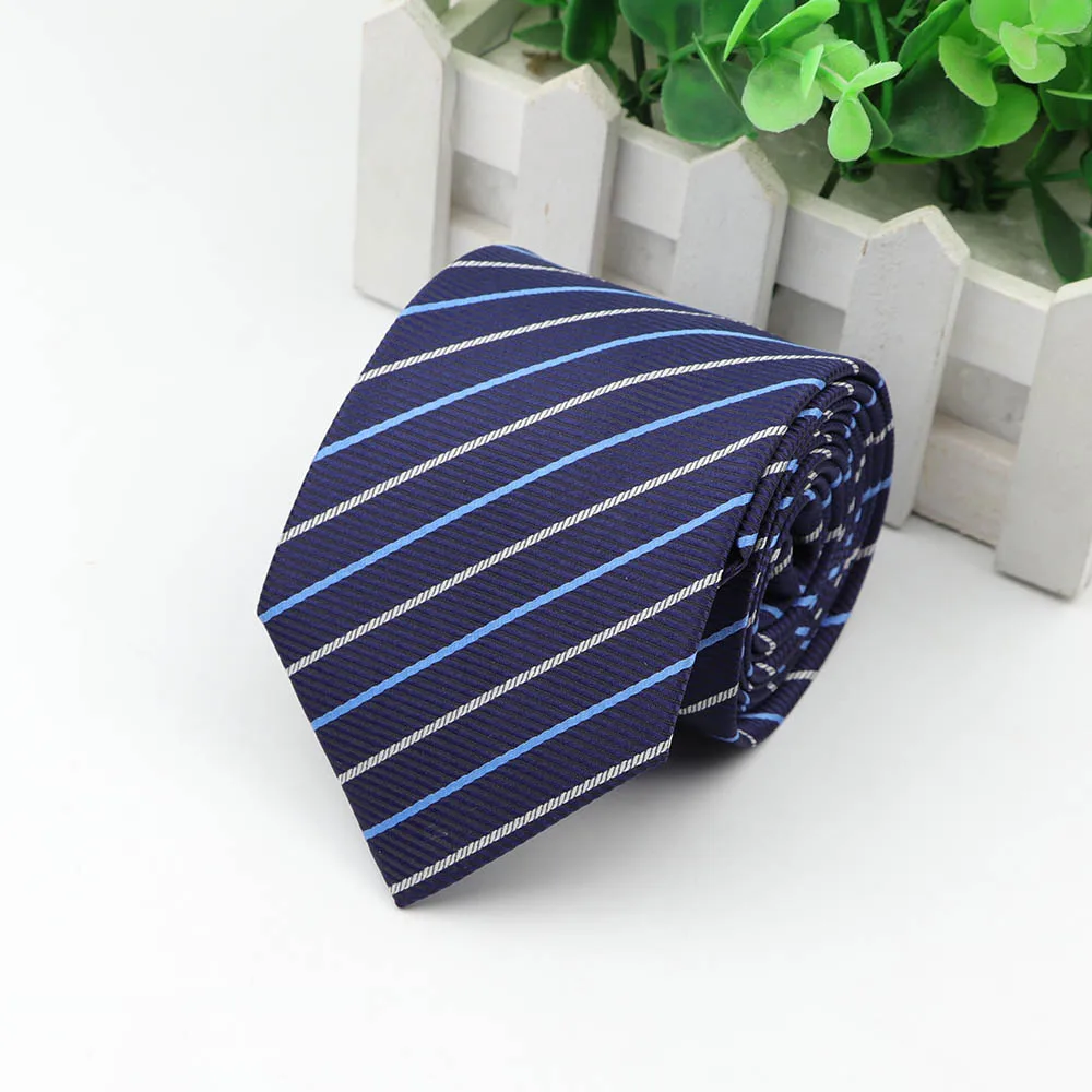 Классический узкий галстук в полоску 8 см мужской формальный жаккардовый деловой Свадебный галстук - Цвет: 1