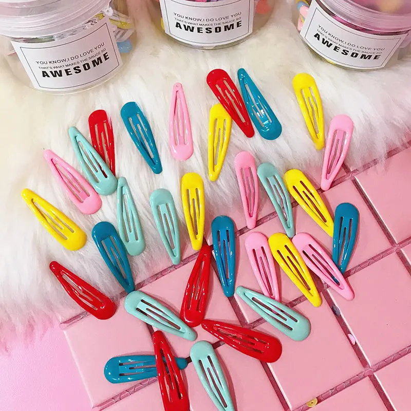 

30 Pack color ins girl heart hairpin candy color ice cream color BB clip word clip
