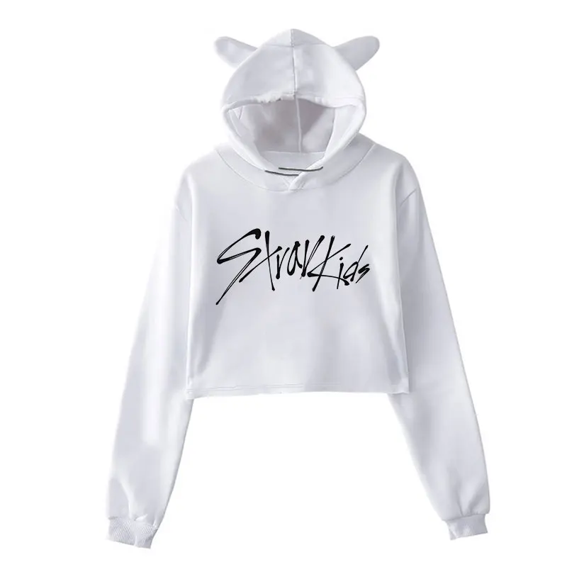 Korean Stray Kids Portfolio Fans Gift Kpop Sexy Long Sleeve Crop Top Hoodies Winter Women 2019 Letter Printed Streetwear Clothes Korean Stray Kids Portfolio Fans Gift Kpop Sexy Long Sleeve Crop Top Hoodies Winter Women 2019 Letter Printed Streetwear Clothes