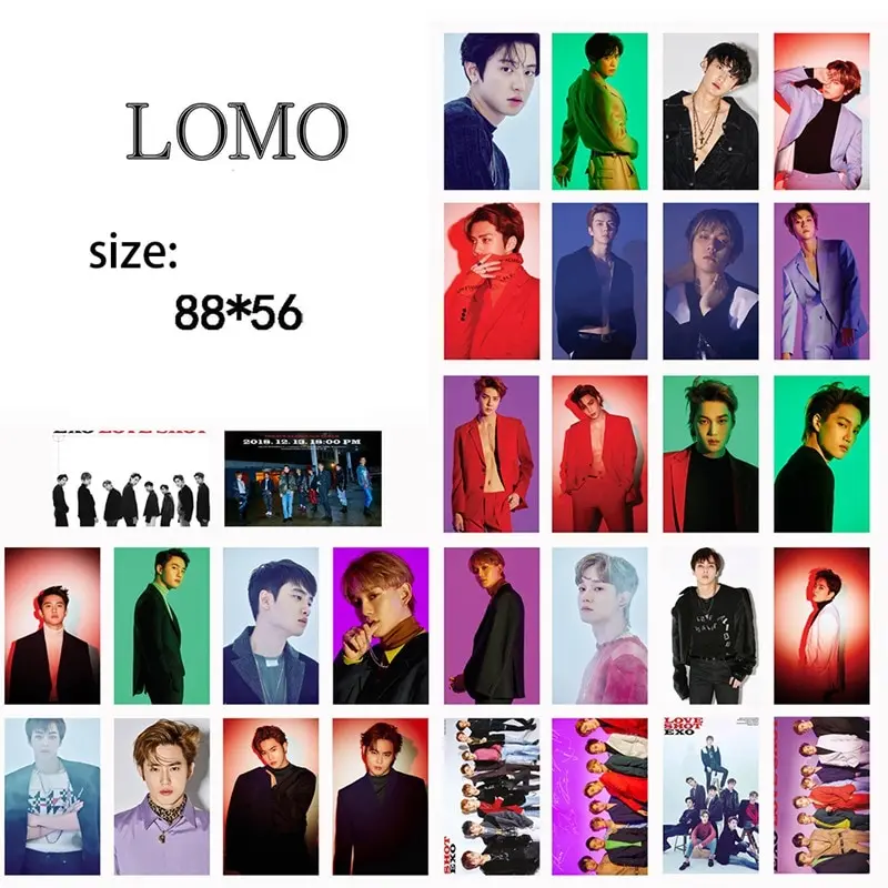 

2019 New 30Pcs/Set KPOP EXO Album Self Made Paper Lomo Card Photo Card Poster HD Photocard Fans Gift Collection