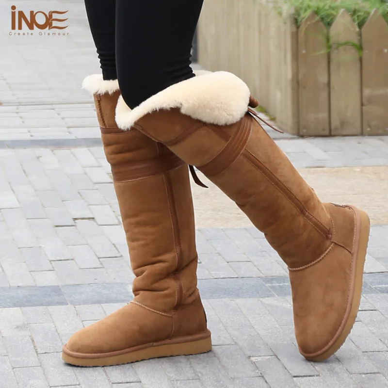fur lined boots knee high