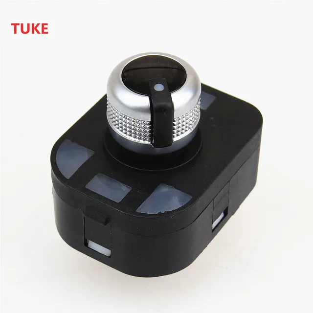 Rwsypl Chrome Rearview Mirror Electric Control Knob Switch