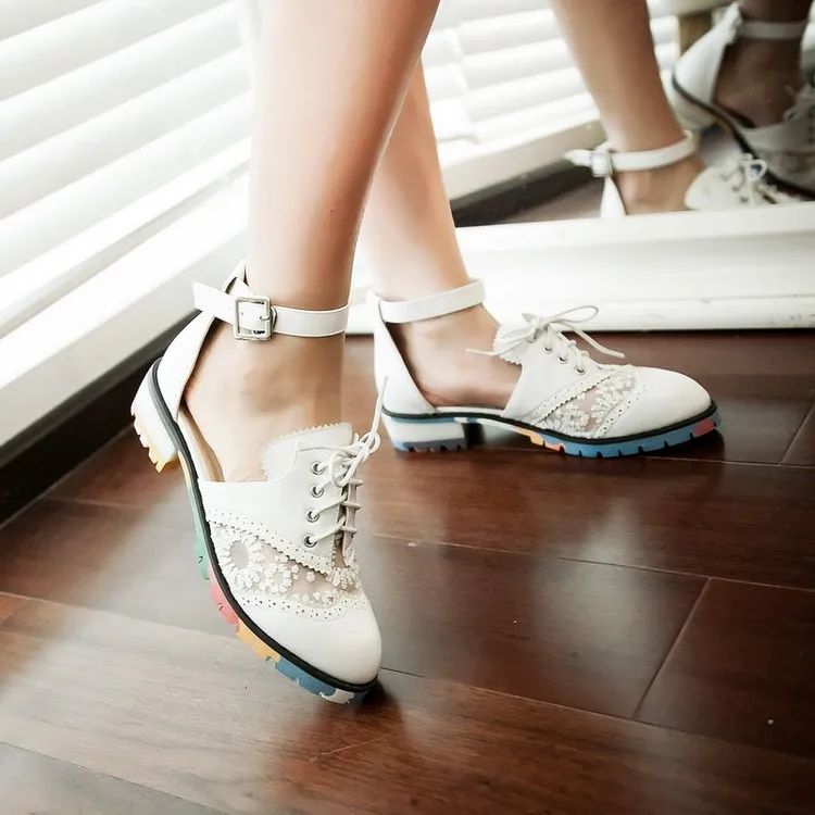 Оригинальные Новые элегантные женские босоножки сладкий круглый носок босоножки черный, белый цвет; модная Высококачественная обувь размера плюс от 3 до 16 лет