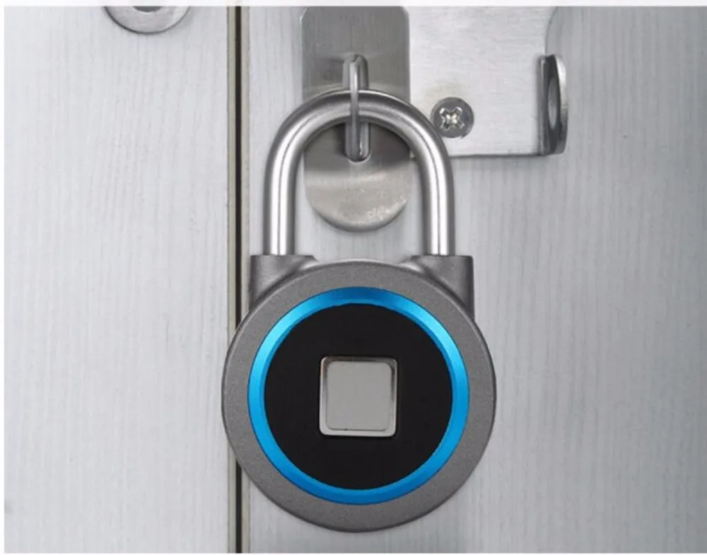 Bluetooth Lock APP Control Security Fingerprint Recognition Anti Theft Padlock 15 Groups Fingerprints for IOS/Android Waterproo