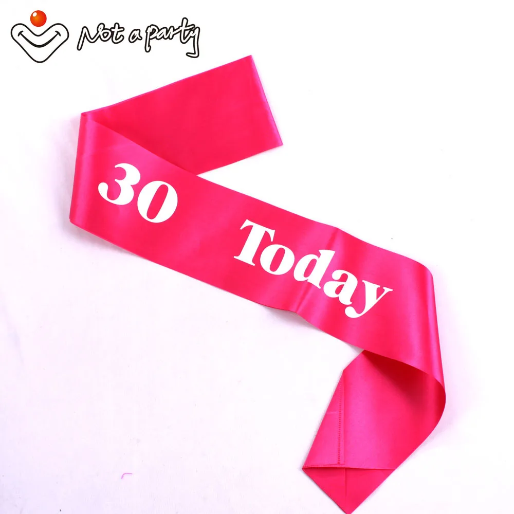 4 шт., вечерние принадлежности для мероприятий, моя лента для дня рождения, забавный подарок для взрослых, 18, 21, 30, 40, 50, 60, сувенирные ленты, украшение для дня рождения - Цвет: Pink 30today