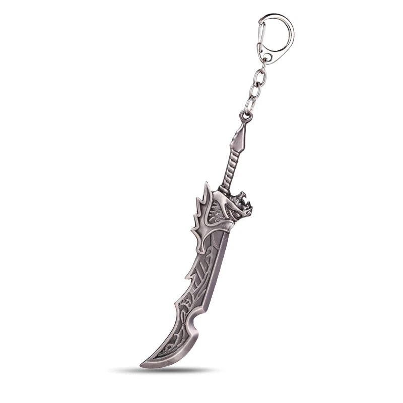 

New Design Game WOW World of Warcraft Brelok Weapon Model Keyring Cosplay Souvenir Gift Broad Sword Keychain Hacking Knife 12CM