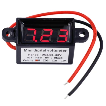 

10pcs/lot New Waterproof 0.28 DC 3.5-30V Mini Digital LED Voltmeter Volt Meter F 12V Car Moto 10%off