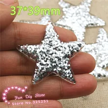 Смола блестящий серебряный цвет звезды форма кабошон Bling Star плоской задней ремесла 50 шт./лот