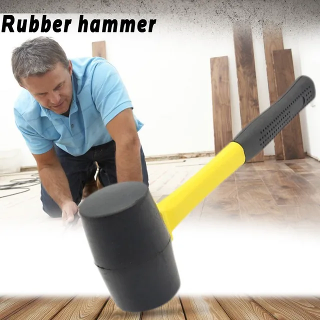 Wooden Floor Tile Rubber Hammer Mallet Wooden Handle Double Head Installation Rubber Hammer Multifunctional Repair Hand Tool