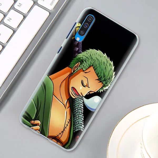 One Piece Roronoa Zoro Case Cover for Samsung Galaxy A30 A40 A50 A70 A6 A8 Plus A7 A9 M30 Phone Case Coque - Цвет: 04