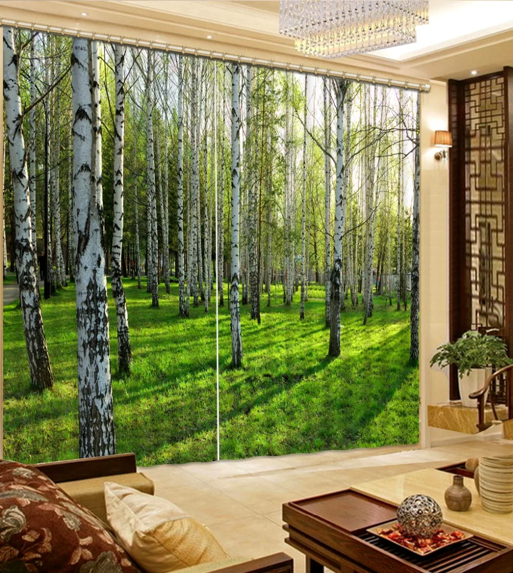 Moderne Vorhänge Wald 3D Vorhang Für Schlafzimmer