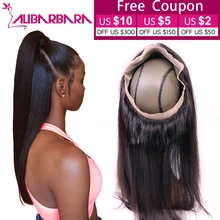 Alibarbara 360 Lace Frontal Closure 7A Peruvian Virgin Hair Straight Lace Frontals With Baby Hair Natural Hairline